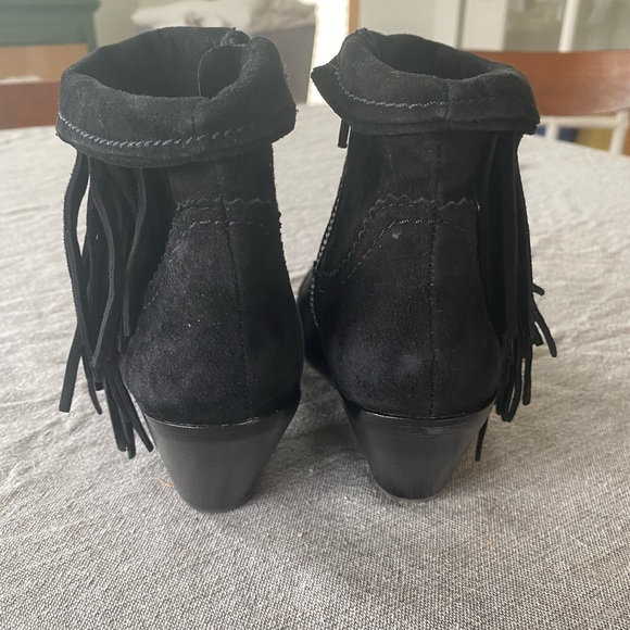 Sam Edelman Black Louie Suede Fringe Bootie - Picture 6 of 12